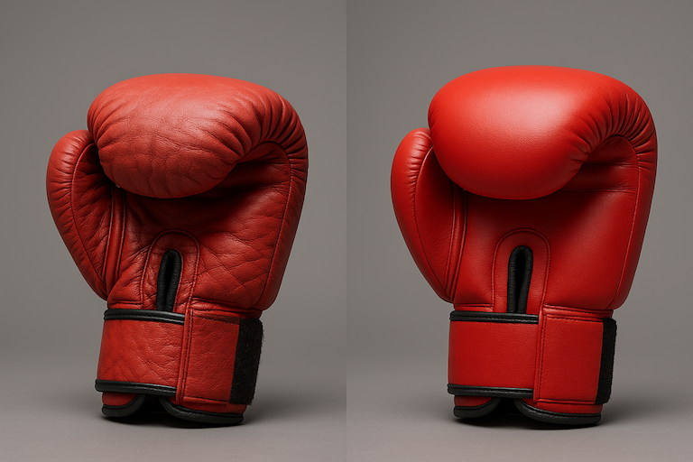 Soft pillow boxing gloves that compress during training